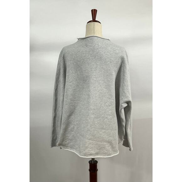 FRANK & EILEEN Sz L Large Gray Effie Funnel Neck Capelet Sweatshirt Top - Picture 3 of 12